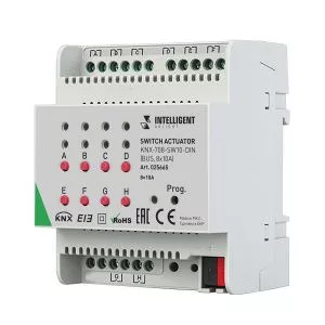 INTELLIGENT ARLIGHT Релейный модуль KNX-708-SW10-DIN (BUS, 8x10A)