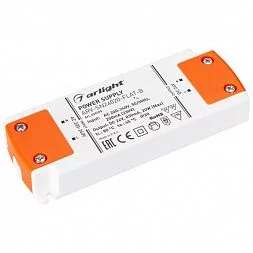 Блок питания ARV-SN24020-FLAT-B (24V, 0.83A, 20W) (Arlight, IP20 Пластик, 3 года)