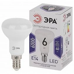 Лампочка светодиодная ЭРА STD LED R50-6W-860-E14 Е14 / Е14 6Вт рефлектор холодный дневной свет