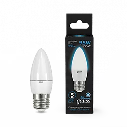 Лампа Gauss Свеча 9.5W 950lm 6500К E27 LED 1/10/50