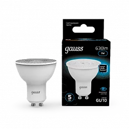 Лампа Gauss MR16 7W 630lm 6500K GU10 LED 1/10/100