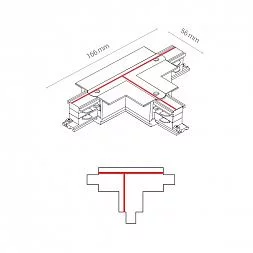 Коннектор для трехфазной трековой системы  T-образный правый 2 Nowodvorski Ctls Power Black 8682