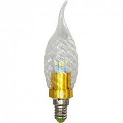 Лампа светодиодная, 6LED(3.5W) 230V E14 6400K золото, LB-78