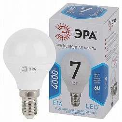 Лампочка светодиодная ЭРА STD LED P45-7W-840-E14 E14 / Е14 7Вт шар нейтральный белый свет