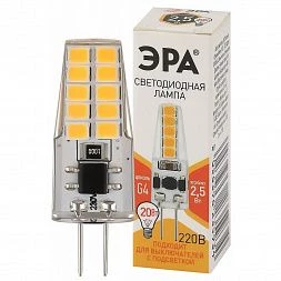 Лампочка светодиодная ЭРА STD LED-JC-2,5W-220V-SLC-827-G4 G4 2,5Вт силикон капсула теплый белый свет